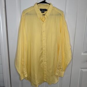 Vintage Polo Ralph Lauren Yarmouth 17 1/2 34/35 Size XXL Button Up Yellow Mens